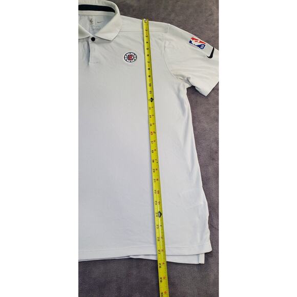 Nike Men's Sz M NBA Los Angeles Clippers Coaches Polo Short Sleeve White C15-8 - Picture 2 of 9